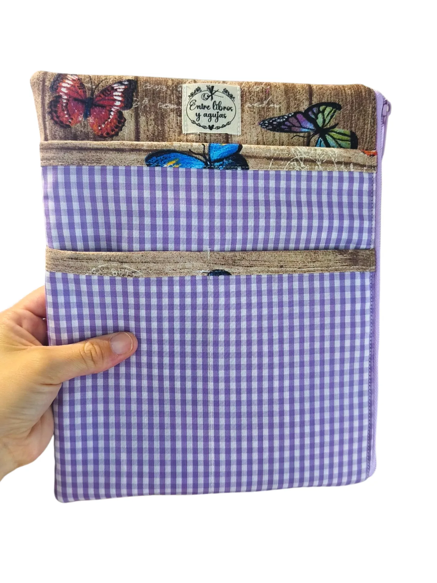 Funda literaria Mariposas con bolsillos