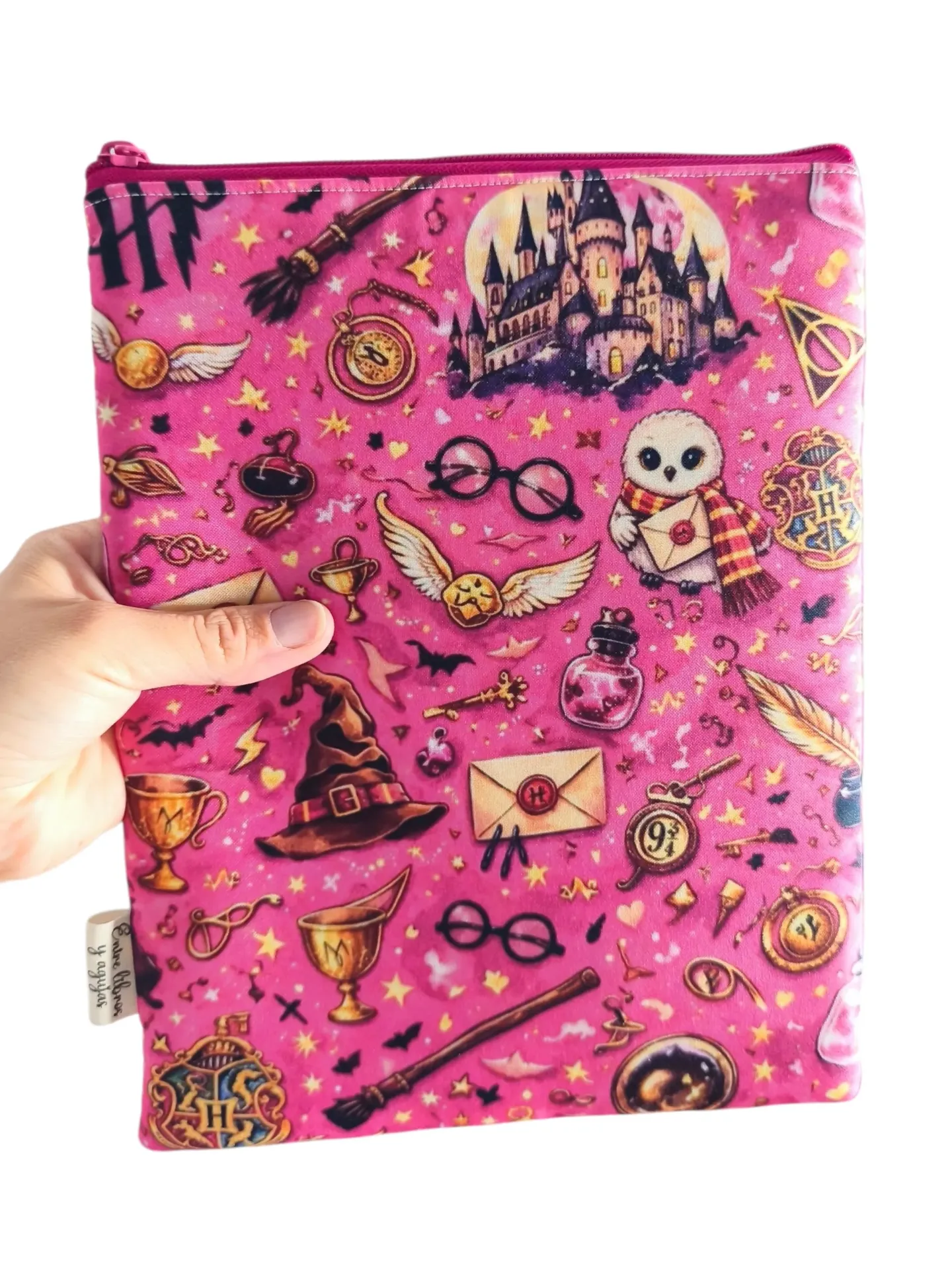 Funda literaria Harry Potter fucsia
