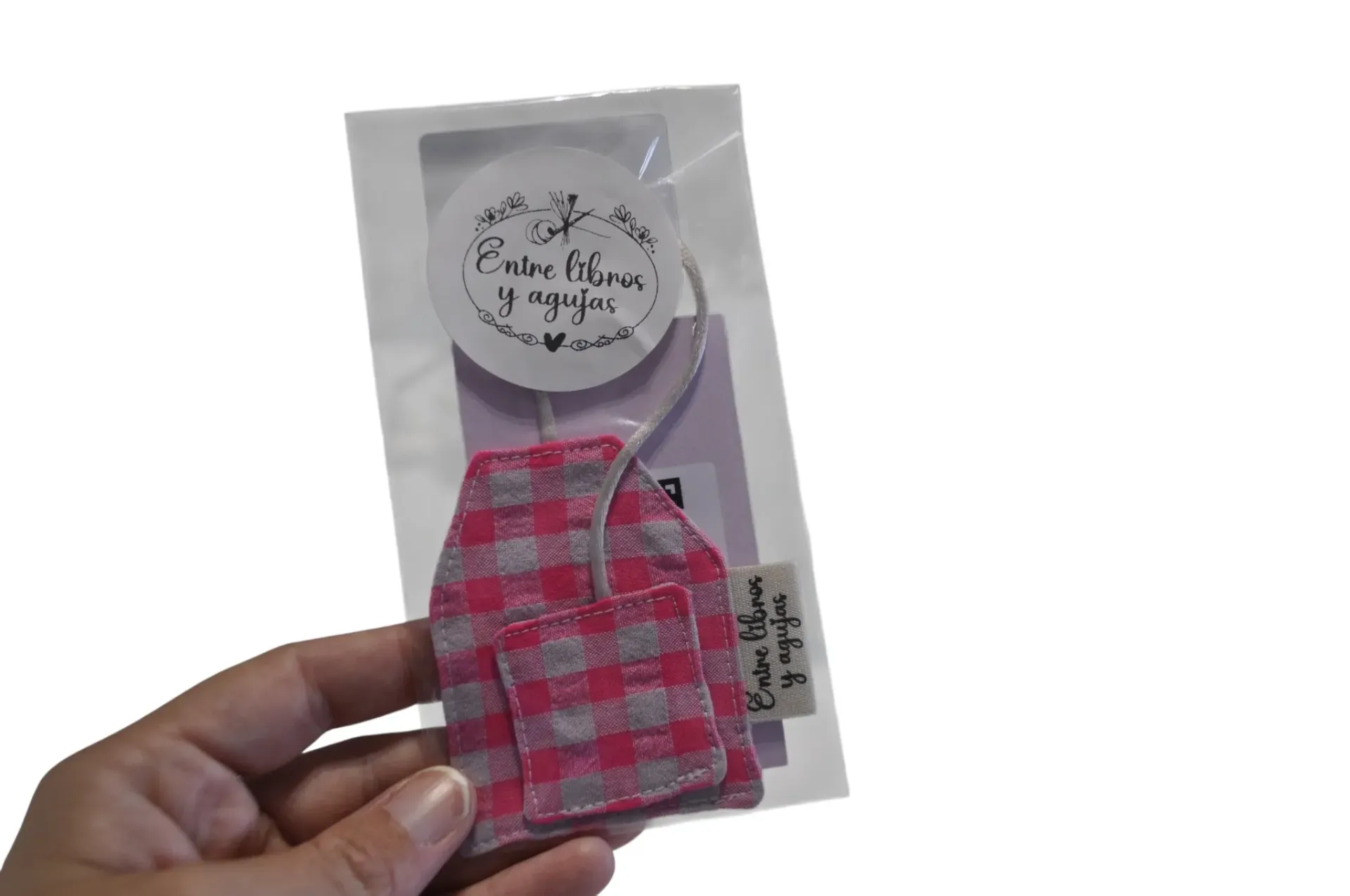 Marcapáginas bolsita de té Rosa flúor