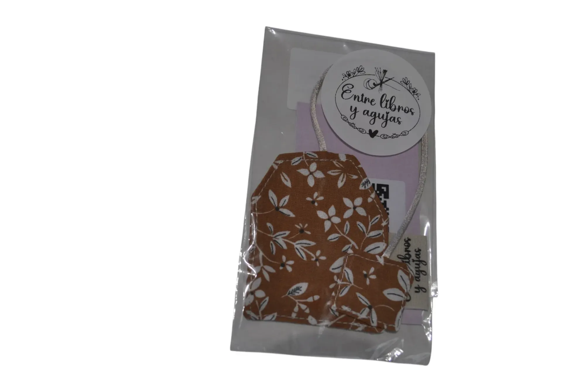 Marcapáginas bolsita de té Marrón flores